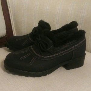 Trotters Black Fleece-Lined Winter Loafers